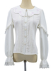Blouses Lolita Douces Boutons en Dentelle Haut Lolita Haut Chemise Blanche Lolita Manches Longues Déguisements Halloween