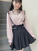 Blouses Sweet Lolita Haut Lolita Chemisier à manches longues en dentelle à volants Chemise Lolita noire