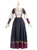 Blue Retro Costumes Lace Up Ruffle Renaissance Vintage Vêtements brodés pour les femmes Déguisements Halloween