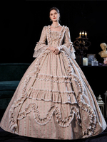 Blush Pink Retro Costumes Dress Pour Femmes Euro-Style Marie Antoinette Costume Party Robe De Bal