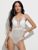 Body Femme Blanc Sans Manches Bretelles Cou Sexy Polyester Femmes Top