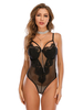 Body sexy noir bretelles cou sans manches polyester haut sexy pour les femmes