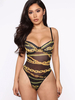 Bodys Moulants Transparents Imprimés Femmes avec Bretelles à Col Décolleté en V Coupe Cintrée Cousu Bicolores Sexy