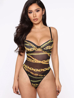 Bodys Moulants Transparents Imprimés Femmes avec Bretelles à Col Décolleté en V Coupe Cintrée Cousu Bicolores Sexy