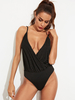 Bodys Sexy Moulants Femmes avec Bretelles à Col Décolleté en V sans Manches Unicolore Sexy
