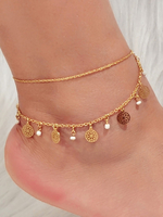 Boho Ankle Bracelet Blonde Perlée Bijoux Pour Femmes