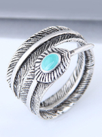 Boho bague en argent ouvert feuille cadeau danniversaire bijoux