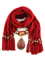 Boho écharpe Fringe Pendentif Oblong Echarpes