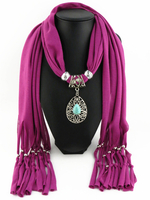 Boho écharpe Turquise Pendentif Fringe Echarpes