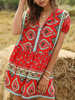 Boho Combi-short à imprimé à manches courtes et à jambe ample