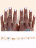 Boho Femmes Bijoux Glamour Blond Alliage De Métal Anneaux 7pcs