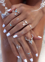 Boho Knuckle Bague ethnique en relief 7 pièces ensemble danneaux