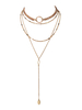 Boho Layered Collier Blond Artwork Bijoux en métal pour les femmes et les filles Colliers