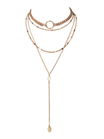 Boho Layered Collier Blond Artwork Bijoux en métal pour les femmes et les filles Colliers