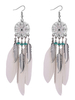 Boho Plume Boucles doreilles Floral Déclaration Boucles doreilles Bijoux Tribal