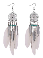 Boho Plume Boucles doreilles Floral Déclaration Boucles doreilles Bijoux Tribal