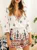 Boho Romper Shorts Glands V Neck Long Sleeves Summer Playsuit
