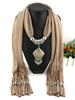 Boho Scarf Statement Pendant Fringe Scarves