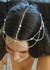 Boho tête Bijoux mariage chaînes Accessoires cheveux mariée alliage d’argent