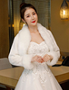 Bolero Veste De Mariage En Fausse Fourrure De Mariage Manches Longues Shrug Mariée Hiver Cover Up