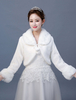 Bolero Veste De Mariage Mariage Fausse Fourrure À Manches Longues Hiver Cover Up