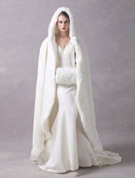 Boléro de fiançailles Rex Rabbit Fur ivoire avec lacets