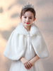 Boléro de fille de fleur cape fille ivoire