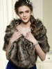 Boléro de mariage fausse fourrure marron Boucle de fermoir