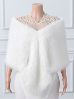 Boléro de mariée Mariage Wrap Ivoire Tops Fausse Fourrure De Mariée Cover Ups
