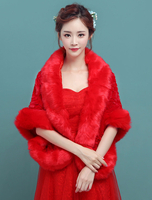 Boléro fête de mariage en angora rouge