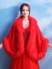 Boléro fête prénuptiale en angora rouge