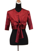 Boléro"idien en satin mat rouge à lacets avec noeud