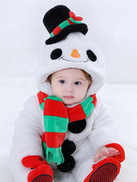 Bonhomme de Neige Kigurumi Pajamas Onesie Bébés 2021 Blanc Flannel Combinaison d