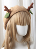 Bonnet de lolita en laine beige avec lolita et feuilles de renne Déguisements Halloween