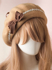 Bonnet Lolita Doux Noeud Laine Pom Pom Lolita Déguisements Halloween