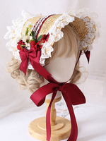 Bonnet Lolita Sweet Lolita Bonnet Dentelle Fleurs Fleurs Déguisements Halloween