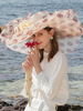 Bonnet soleil femme chapeau en organza à pois et à larges bords; chapeau rétro Déguisements Halloween