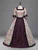 Bordeaux Costumes Rétro Femmes Volant Imprimer Vintage Costume Marie Antoinette Costume 18ème Siècle Déguisements Halloween