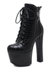 Botinnes femme noir talon haut plateforme à zip