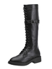 Bottes à lacets rond noir Toe Boucle détail genou haut Bottes