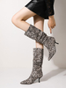 Bottes à mi-veau pour femme Café Brown Bottes brun pointues en cuir brun pointu