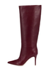 Bottes à Talons Hauts à Zip en Cuir Synthétique Unicolore