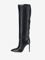 Bottes à Talons Hauts Femme en Cuir Synthétique avec Bout Rond Unicolore