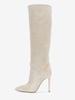 Bottes à Talons Hauts Femme en Cuir Synthétique avec Bout Rond Unicolore