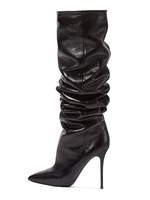 Bottes à Talons Hauts Femme en Cuir Synthétique avec Bout Rond Unicolore