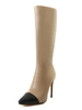 Bottes à talons hauts Kaki bout pointu Bottes mi-mollet Femme Chaussures dhiver