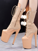 Bottes à talons hauts sexy à lacets et plateformes pour pole dance