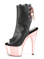 Bottes à talons hauts sexy Peep Toe Lace Up Zipper Stiletto Rave Club Blond Synthétique Lien arrière Sexy Bottines