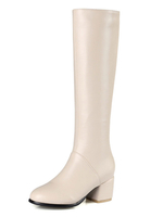 Bottes à talons épais en Synthétique unicolore