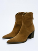 Bottes à talons épais pour femmes Bottines à bout pointu avec fermeture éclair
